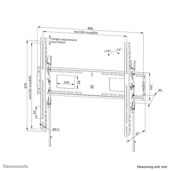 TV-fäste Neomounts WL35-750BL18 43"