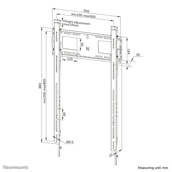 TV-teline Neomounts WL30-750BL18P 100 kg 98"