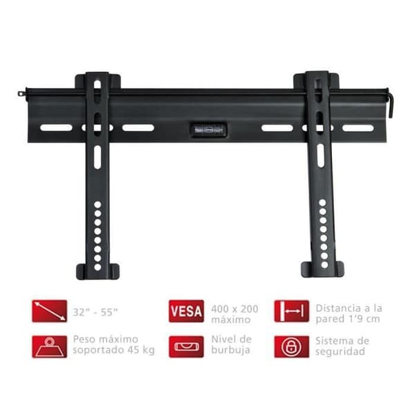 Fonestar extra platt TV-fäste - Fast - VESA 400 x 200 - Svart - 32" till 55"