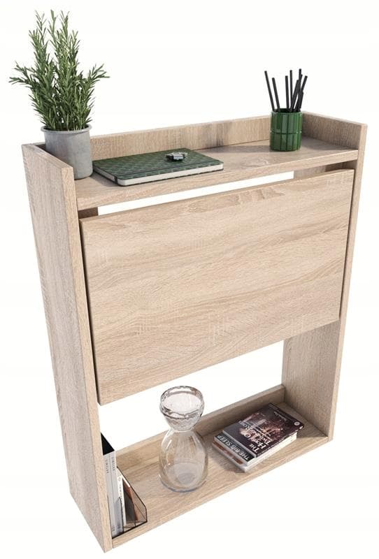 Väggskrivbord vikbar sonoma skåphylla