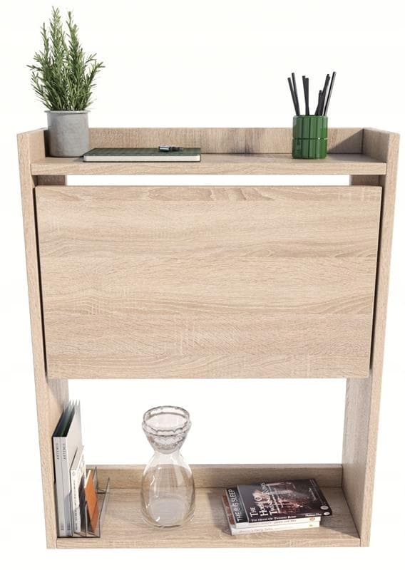 Väggskrivbord vikbar sonoma skåphylla