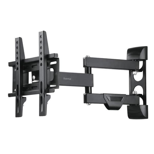 Stödvägg för TV, vridbar, lutbar, teleskopisk, 122 cm (48"), upp till 25 kg Svart