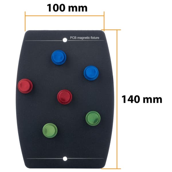 Metalmagnetisk monteringsbeslag til lodning af printkort (printkort + 6x magnet)