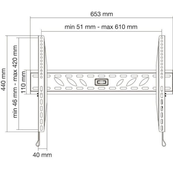 Munari SP362, TV, 50 kg, 152,4 cm (60"), 600 x 400 mm, svart