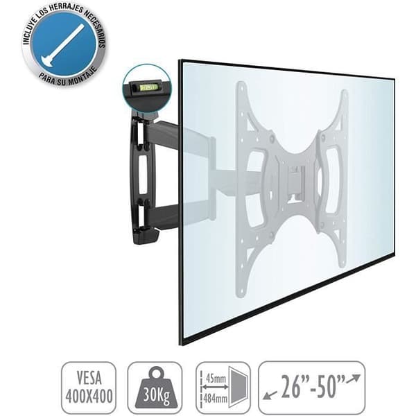TM Electron tmslc141 – Universell svängbar väggmontering med arm för monitor eller TV, Färg Svart 1236