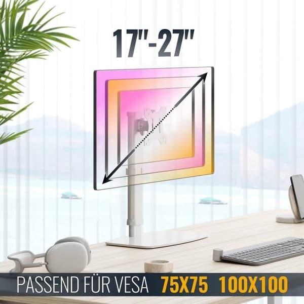Support PC-skärm - RICOO - TS6811 - Vridbar - Nejsbar - Justerbar höjd 180mm
