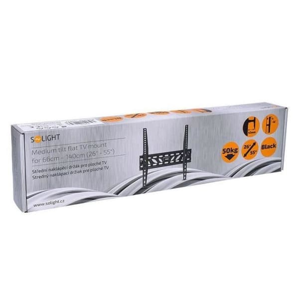 Solight Tiltande TV-stativ - För skärmar från 66 till 140 cm - Max. 50 kg - VESA 400x400 mm - Svart