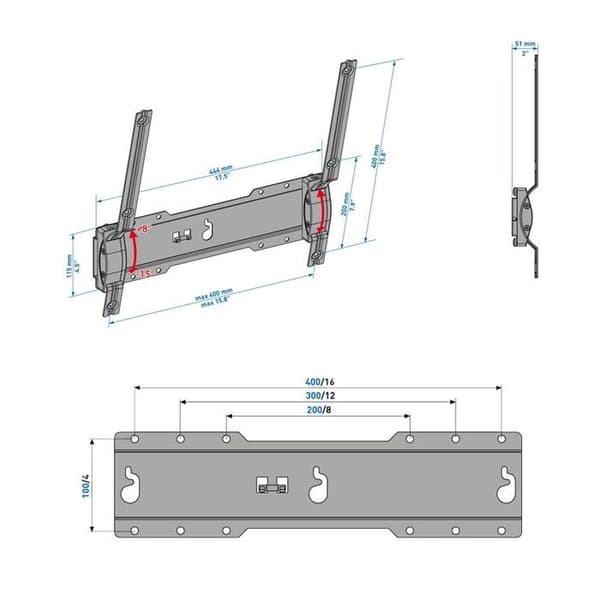 MELICONI 580405 - ET-400 Tiltbart väggfäste