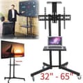 Miniatyrbild 1 av 4: Fristående TV-ställ vagn Mobilt TV-ställ med hjul 32" till 65" Svart