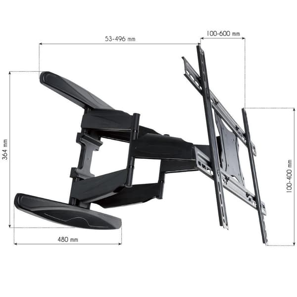 Techly 40-80 Ultra Slim Full Motion LCD TV Väggfäste Black" ICA-PLB 172L
