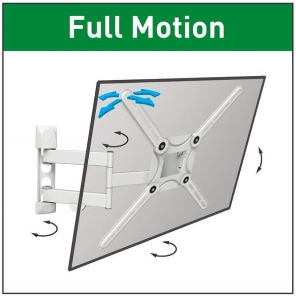 Stöd för TV - 3400 W Vesa upp till 400 x 400 mm roterande vikbar svängbar nekhängig väggmonterad 29–1651 cm/74–165 cm platt/t