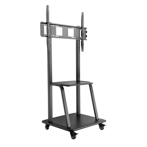 TooQ FS20100M-B, bärbart platt golvstativ, svart, metall, 2,54 m (100"), dator-tv-skärm, 150 kg Svart