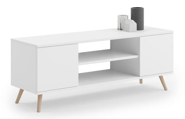 RTV-skåp 135 cm skandinavisk vit