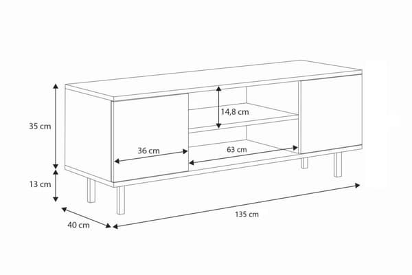 RTV-kaappi 135 cm Loft Cashmere