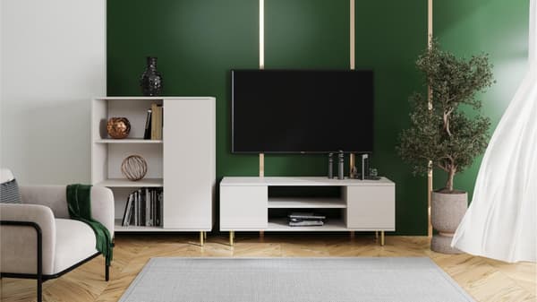 RTV-kaappi 135 cm Cashmere, kultaiset jalat