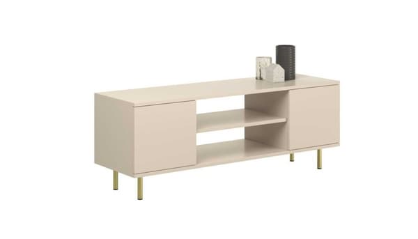 RTV-skåp 135 cm Kashmir, ben i guld