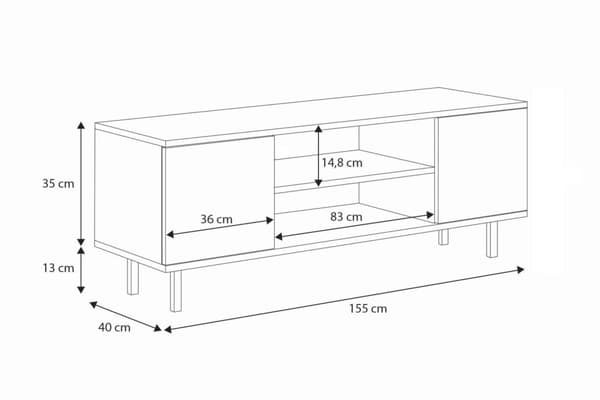 RTV-skåp 155 cm Loft Kashmir