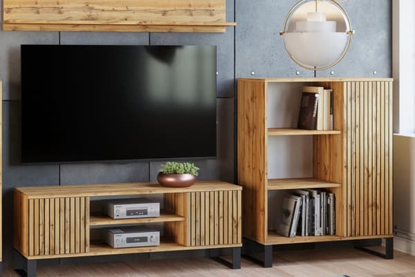 RTV-skab 155 cm loft eg craft gold - lægter