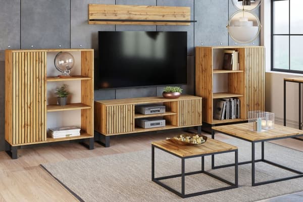 RTV-skab 155 cm loft eg craft gold - lægter