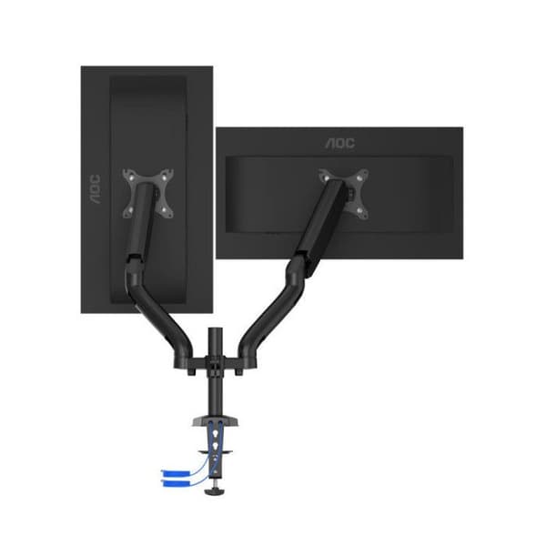 Monteringsarm - AOC - AD110DX - För 2 skärmar 13'-31.5' - Justerbar - Svart aluminium