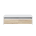 Miniatyrbild 3 av 10: Meuble TV 2 portes battantes et 2 niches de rangement Kioto - L130 cm