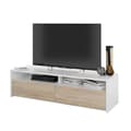 Miniatyrbild 7 av 10: Meuble TV 2 portes battantes et 2 niches de rangement Kioto - L130 cm