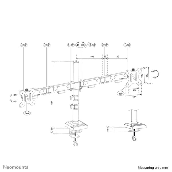 Skærm bord støtte Neomounts DS60-600BL2 10" 32"