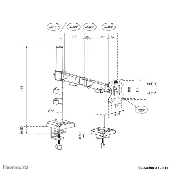 Skærm bord støtte Neomounts DS60-600BL1 10" 32"