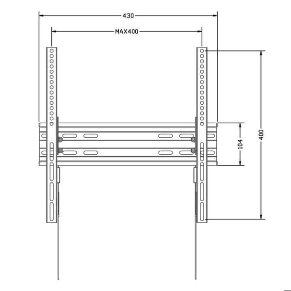 Maclean-fäste för TV eller bildskärm, max VESA 400x400, 32-70", 45kg, svart, MC-748A