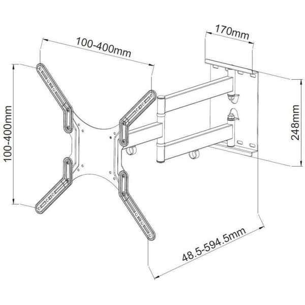 Seinäteline Techly ICA-PLB 136M 55" 23"