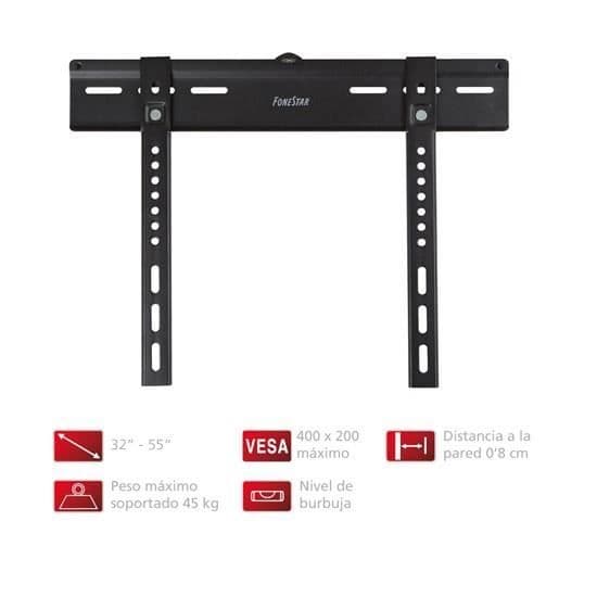 Stöd TV Fixe - FONESTAR - 21616-DI - 32" till 55" - VESA 400x200 - 45 Kg max Svart