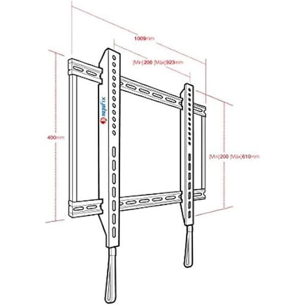 Support Mural Fixe - NAPOFIX - 262 - För Skärmar 60-100" - Färg Svart - 2 års garanti