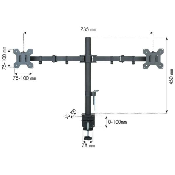 Skærm bord støtte Techly 027514 27" 13"