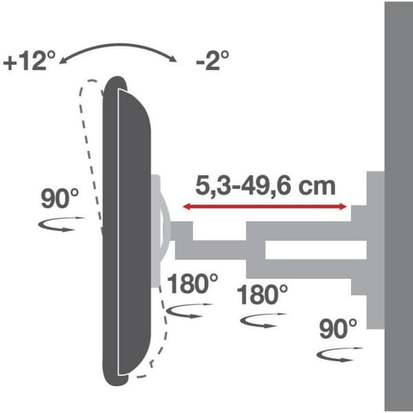 Vægkonsol Techly 308886 80" 50 kg