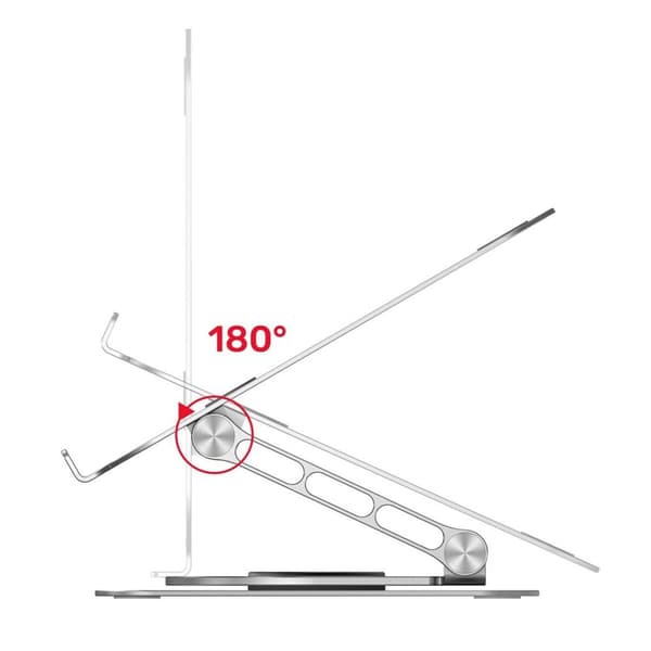 Vikbart och justerbart stativ för bärbar dator Unitek OT180SL01 Aluminium