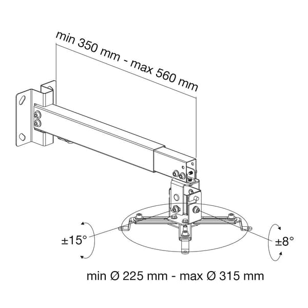 Techly ICA-PM 16 projektfäste Vägg/tak Silver