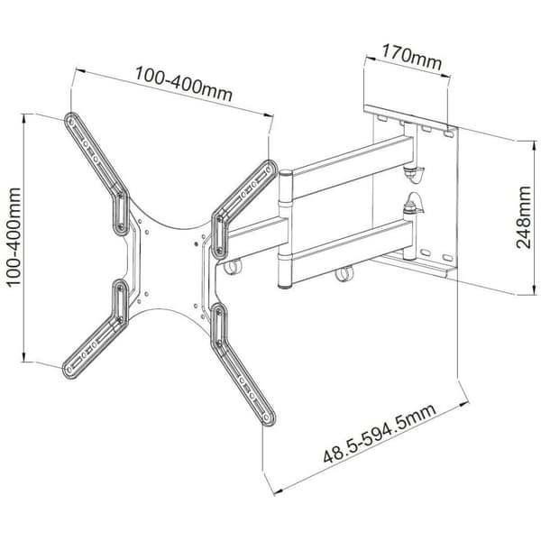 Techly 23-55 Universal LCD TV Vægbeslag Sort" ICA-PLB 136M