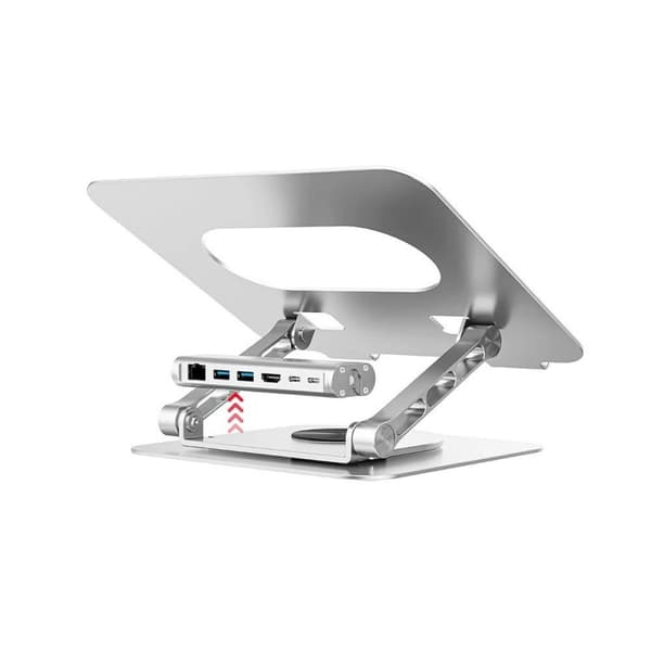 Vikbart och justerbart stativ för bärbar dator Unitek D1109B01 Aluminium