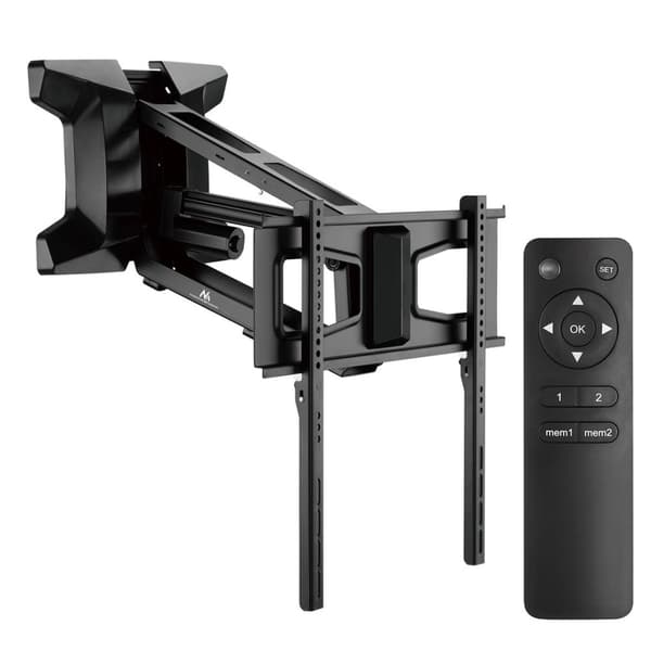 Maclean MC-891 Elektriskt väggfäste för TV med fjärrkontroll Höjdjustering 37'' - 70" max. VESA 600x400 upp till 35kg Fäste ovanför eldstaden Robust