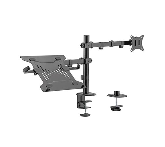 Gembird MA-DA-03 Justerbart bordsfäste med skärmarm och bärbar datorhållare (rotera, luta, vrid), 17”-32”, upp till 9 kg