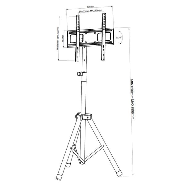 Techly Universal Gulvstativ til 17-60" TV