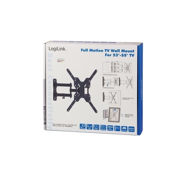 Logilink BP0016 TV Väggfäste, 23"-55", lutning +15°-15°, svängbar +-90°, 395mm