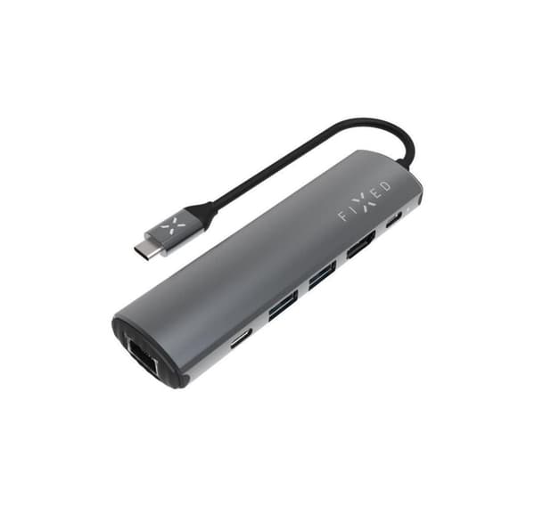 Kiinteä 6-porttinen USB-C HUB Pro kannettaville tietokoneille ja tableteille