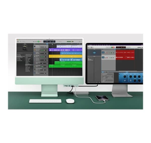 Hyper, HyperDrive USB-C 6-i-1 Formpassad hubb med 4K HDMI för iMac 24