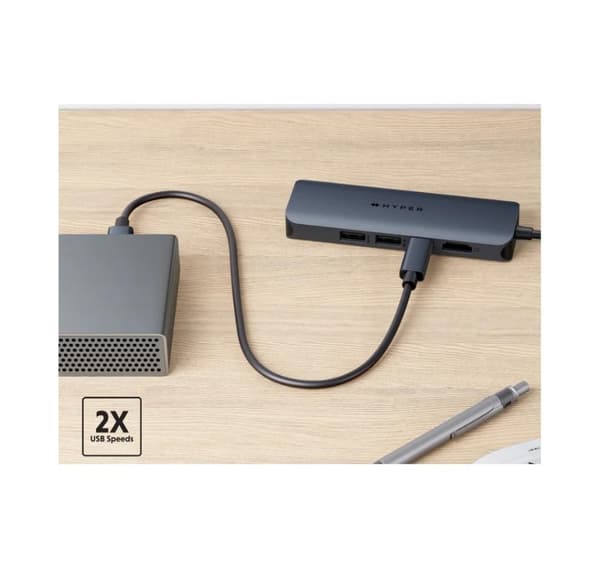 Hyper, HyperDrive EcoSmart Gen.2 Universal USB-C 6-i-1 Hub med 100 W PD Power Pass-thru