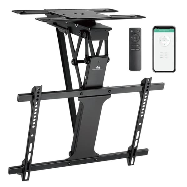 Maclean elektrisk loftsbeslag til TV, TUYA-støtte, maks. VESA 600x400, 90 stk. drejelig fjernbetjening, 32"-75", 35 kg, MC-490