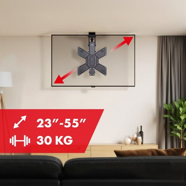 Maclean elektrisk loftsbeslag til TV, TUYA-støtte, maks. VESA 600x400, fjernbetjening, 23"-55", 30 kg, MC-492