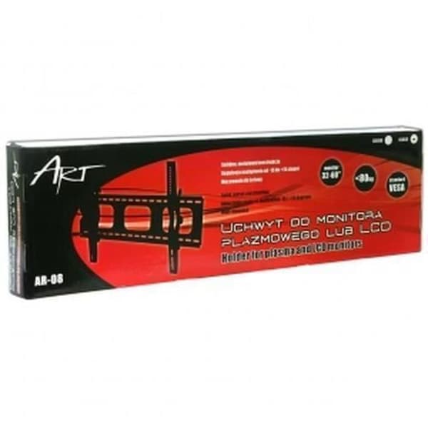ART AR-08 Väggfäste - Lastkapacitet 80 kg - Skärmstorlek 81,3 cm (32") till 152,4 cm (60") - Svart