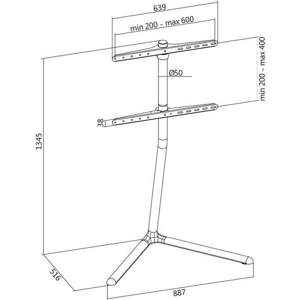 LogiLink BP0080 TV-fäste 49-70" V-Base Chrome 3173