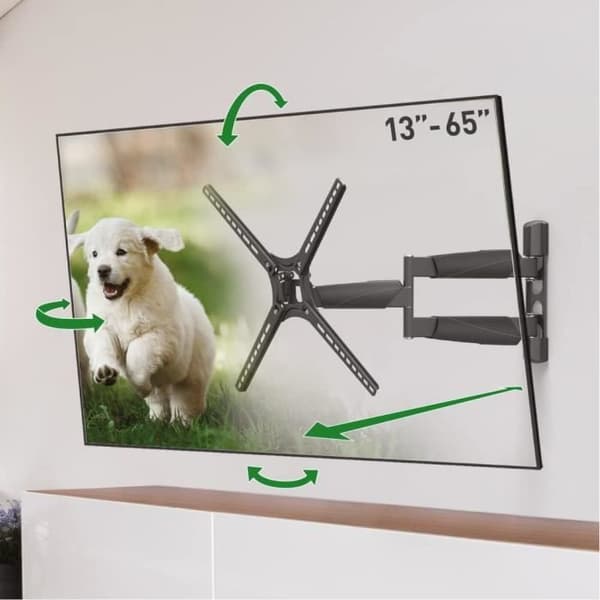 Support TV Mural - Barkan - 53,5 cm - Neutralt - För skärmar 13-65 Tum - 36 Kg Max Svart